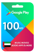 بطاقة جوجل بلاي 100 درهم (المتجر اﻹماراتي تعمل داخل الإمارات فقط)